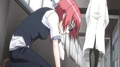 Nerdy anime babe goes down on hung man and sucks his massive dick