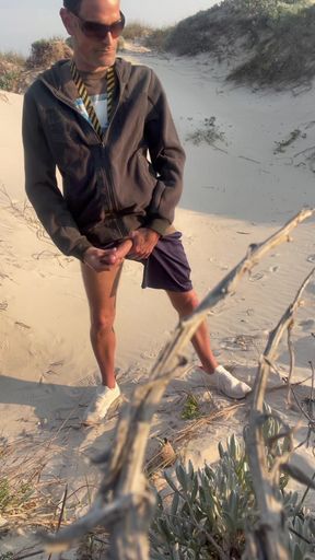 Mike is stroking on the beach again