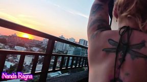 Hot Blonde Got Her Pussy Fucked on the Balcony While Watching a Beautiful Sunset