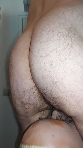 Papi is riding head of dummy- boy naked