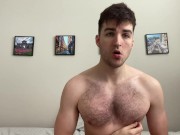 Hairy Verbal Guy with BWC and HUGE Balls Rubs his Muscles
