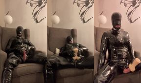 Latex Femboy Doll Jerks Big Cock Cums Gushing Explosive Load