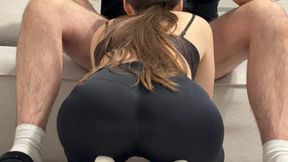 My annoying college roommate is giving me a blowjob