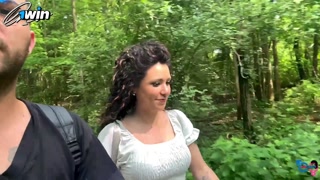 an Italian girl walks around in the woods with her tits covered in cum after a blowjob! 1win