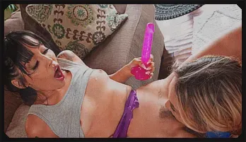 Lesbian Workout Surprise: Vibrator & Dildo Play