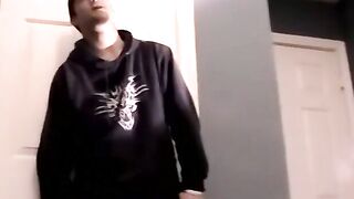 Skinny Straight Dude Jacks Off Thick Dick And Surprises Himself With Big Load Of Sperm