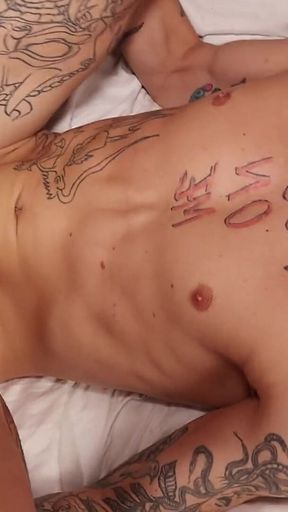 Juicy Fucking of Three Twinks with Big Cocks, Whitened Tight Asshole and Cumshot