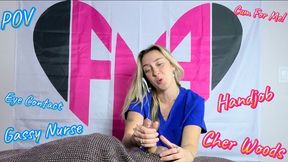 Nurse Woods Gives an Insane Handjob While Farting! - POV - Cher Woods