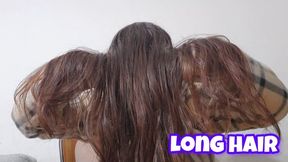 Long Hair Curtain Fetish - Finger Brushing & Face Covering Hair