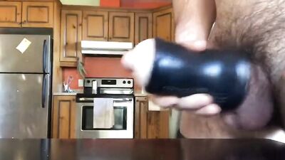 Huge load thrown by daddy with cock manually aroused.