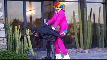 Ebony Mystique Welcomes Gibby The Clown To Las Vegas And Shares His Fat Clown Dick With Cali Caliente Official