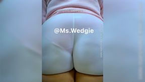 Walking with a pink visible panty line