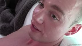 Casting Couch Agent Stretches Hung Jocks Tight Hole Ends With Messy Facial