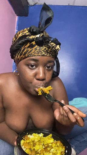 My 2nd MUKBANG EVER OH AND IM TOPLESS WITH THE TIDDYS OUT NUDE