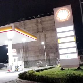 Horny Filipina Fucks at the (Shell)Gasoline Station and eats CUM