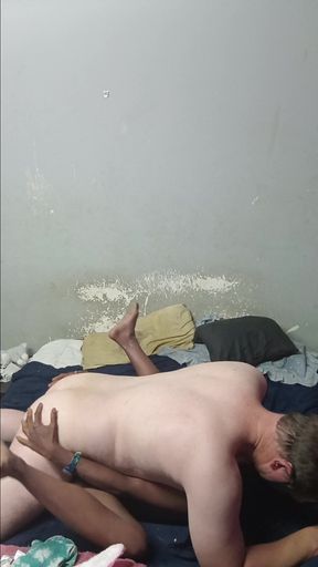 Hottest Missionary Blowjob Fuck by White Hunk & Black Slut