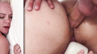 Nympho Pixie Get Both Vulgar Tight Holes Destroyed By Huge Rough Dick!