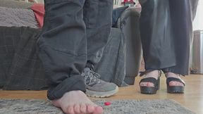 Alpha Couple Grinds Down Tiny With Stinky Feet