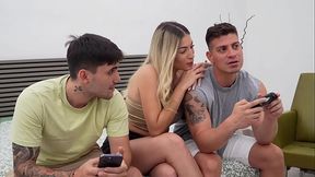 Hardcore threesome Double penetration without limit