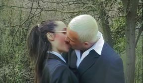 The Girl with Glasses Gets Her Hairy Pussy Pounded and Her Ass Smashed