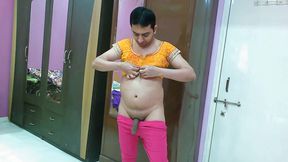 Sweet sissy crossdresser femboy Sweet Lollipop in a sexy top and tights.
