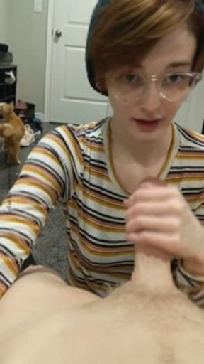 Teen laughs while gagging on big cock *teaser*