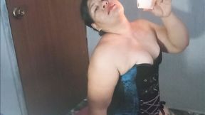 Corset Dressing & Hot Candle Oil Play