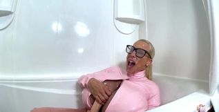 Futa Huge Cum Shower on Me! Spraying Load in My Mouth, Cum in Eye and Cum on Walls!