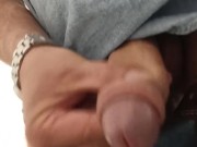 Peeing in the toilet at work. Lick a drop of urine from my prick...