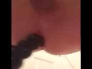 Ass play and gape with hands free cumming