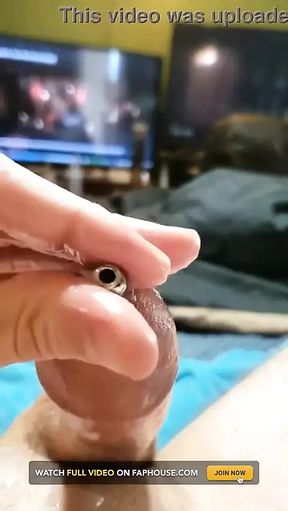 Cumshot Through Hollow Penis Plug