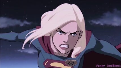 SuperGirl vs Mon El BALLBUSTING anime groin knee & nut punch