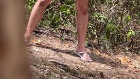 boy caught peeing in the woods