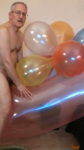 Balloonbanger 81) Balloon Cluster Fuck, Cum and Pop with GL700 Blimp Balloon   Clip 2