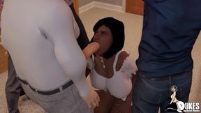 Big booty Ebony MILF gets pounded by BBC