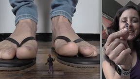 TINIEST FOOT ASSISTANT - Jamie Daniels, Giantess, Foot Fetish, Tiny Figure, Flip Flops - MP4