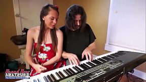 Slim Bitch Cloe Plays Da Huge Key Of Da Director'_s Piano!