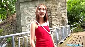 Public agent - skinny russian pounded in public in point of view