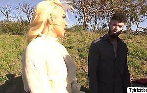 2 Tgirl hitch hikers bareback fucked by the guy stranger