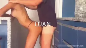 Skinny teen Novinhda gets her ass creampied by a bigger man