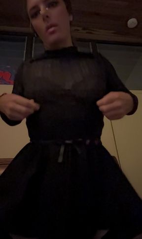 Dripping my tiny clitty with a pearl earring clipped to the tip.