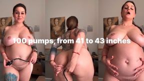Nude air belly inflation - 100 PUMPS, from 41 to 43 inches in 8 minutes