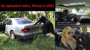 Nicky and Katya are driving through the woods and get stuck