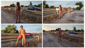 Walking naked down the street, in public