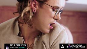 FEMBOYISH - Horny Clark Delgaty Turns Artistic Femboy Axelle Rose Into His Cum Covered Masterpiece
