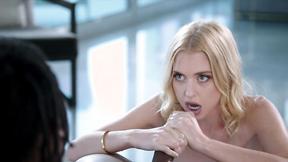 ”Sex Addict Blondie Cannot Resists huge black dick”