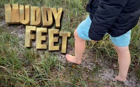 Muddy feet in a swampy bog