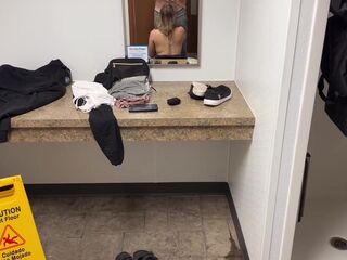 Caught in Public Shower Masturbating and Sucked Cock