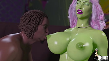 Alien Queen gets fucked hard by some big black dick