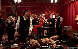 Strapped Asian machine fucked at party
